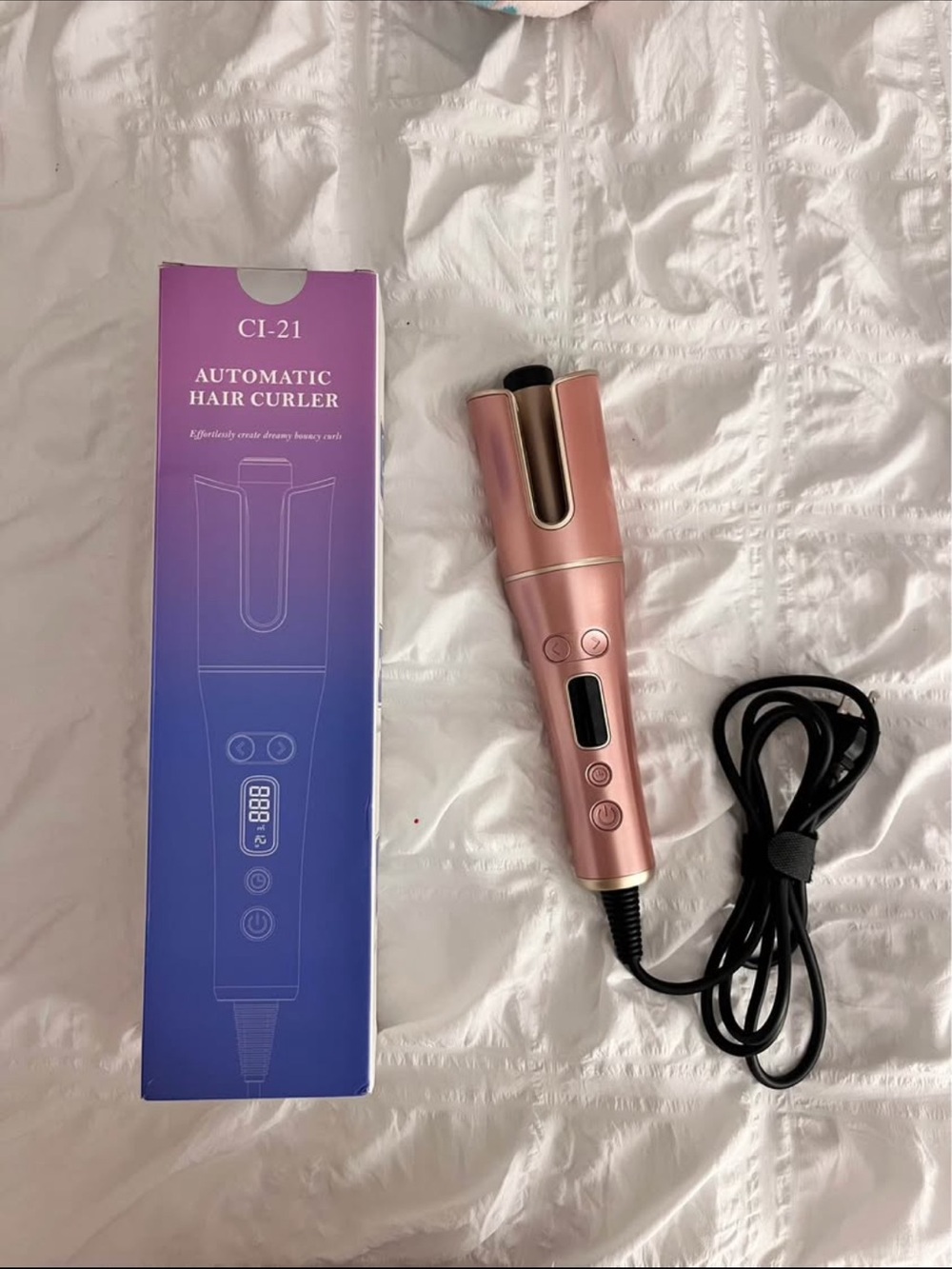 Automatic hair curler - rose gold